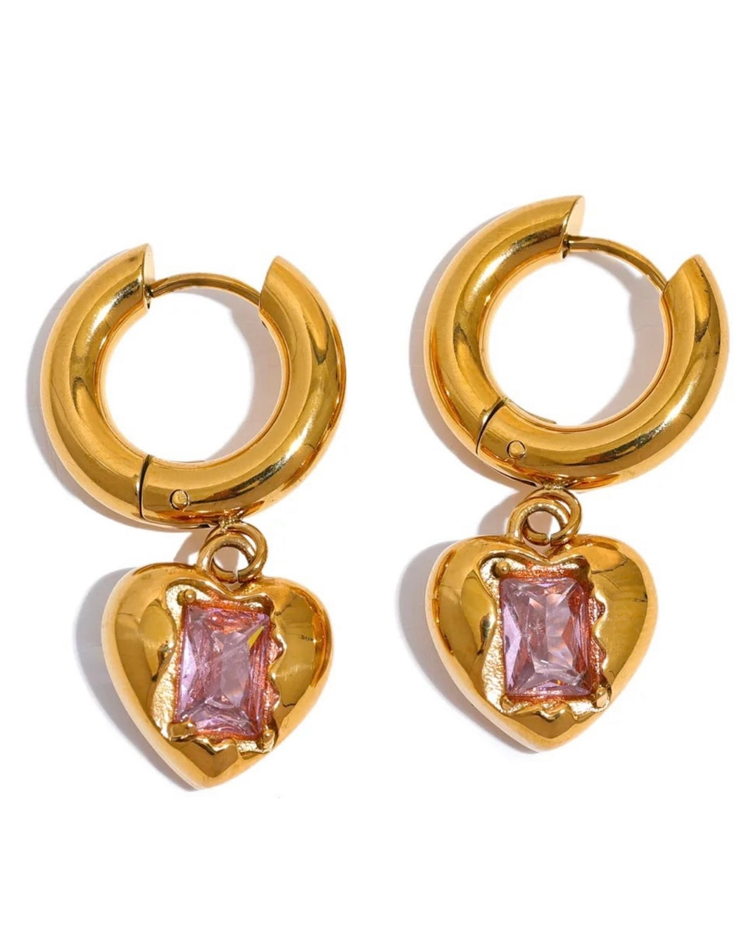 Pink Heart Earrings