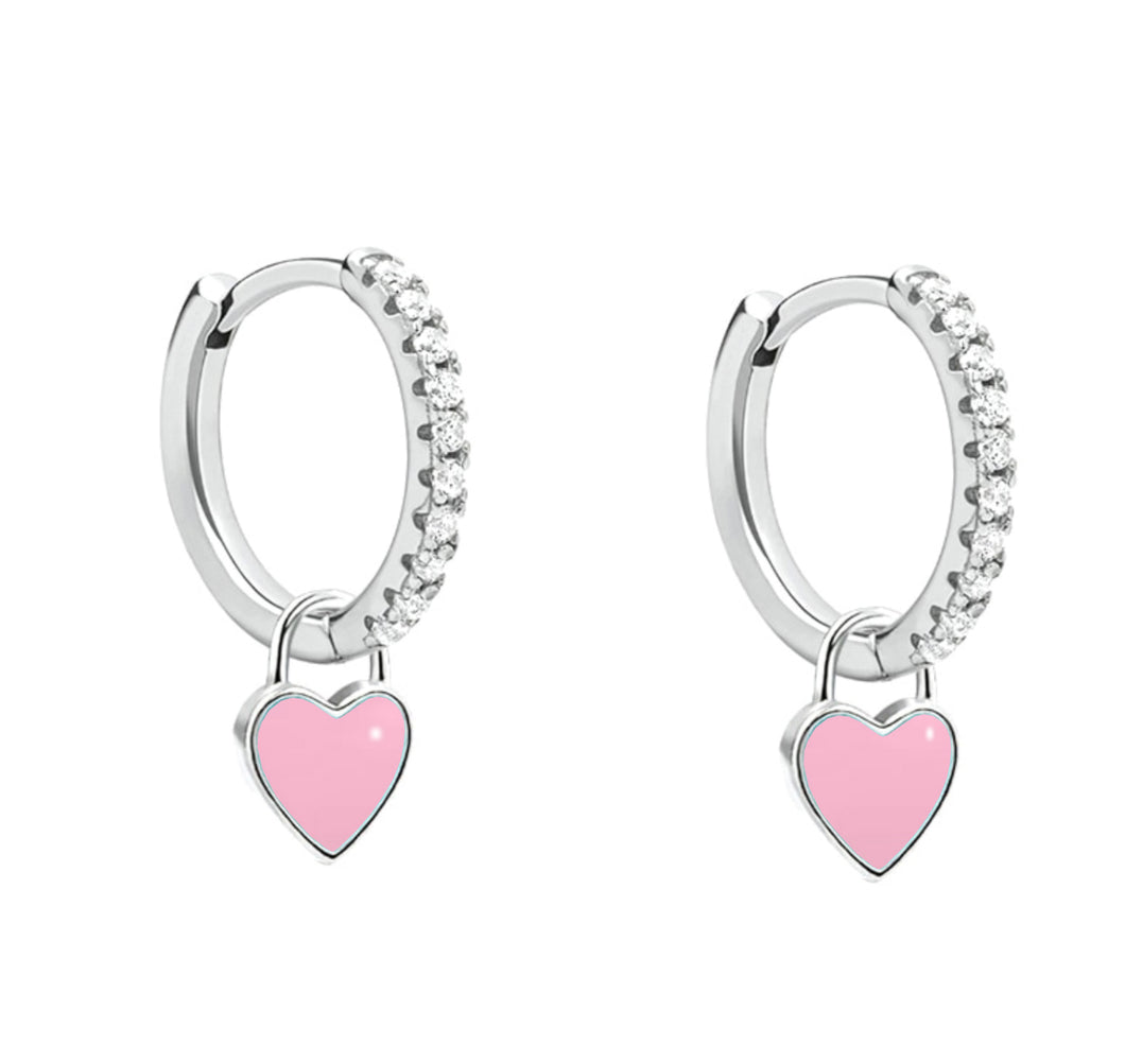 Heart Earrings Pink